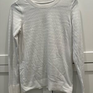 lululemon athletica White Perforated Long Sleeve Top